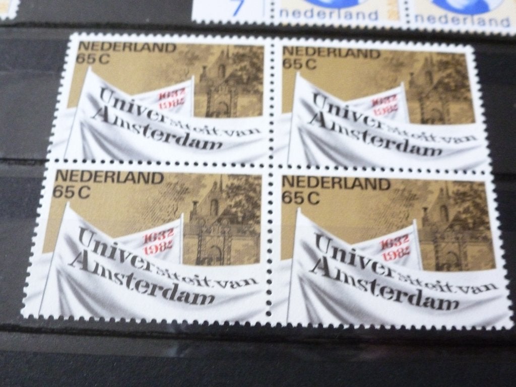 Postzegels - 1x blok van 4 - 350 jaar Universiteit Amsterdam, Postzegels en Munten, Postzegels | Nederland, Ophalen of Verzenden