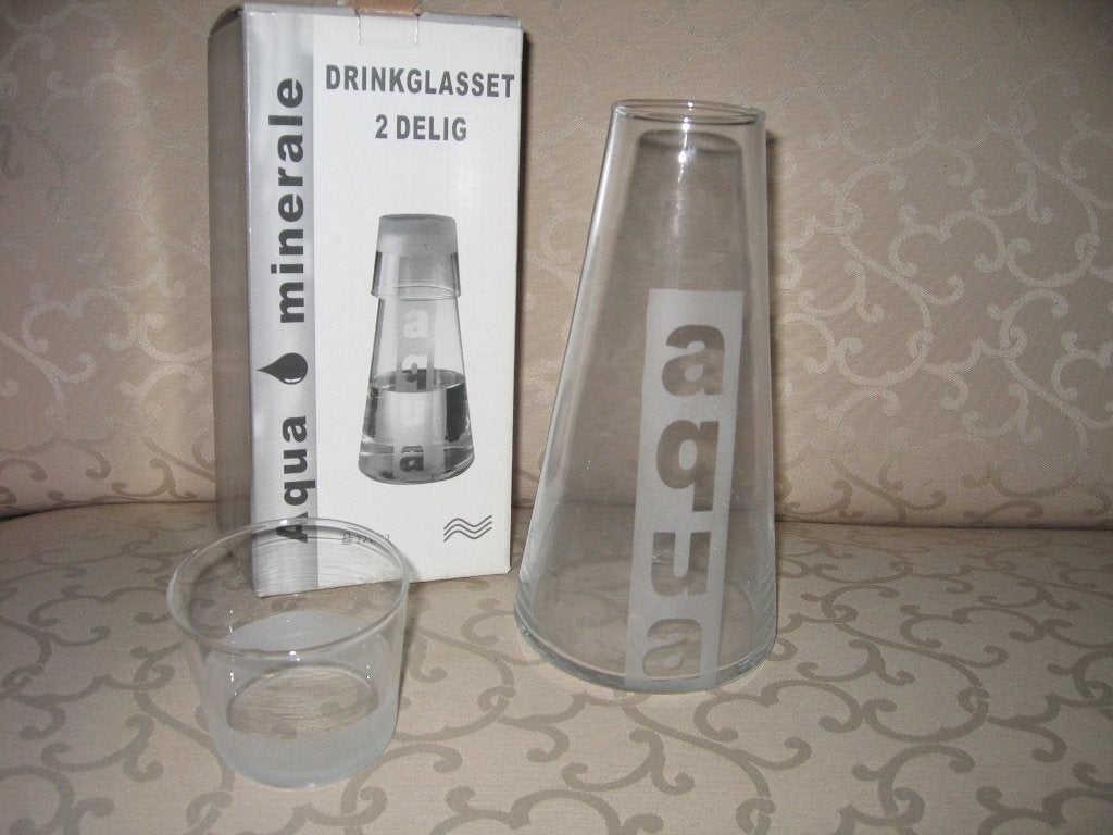 Nieuw drinkglasset 2 delig karaf en glas, Glas of Glazen, Nieuw, Ophalen of Verzenden, Glas