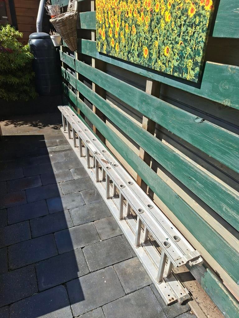 Excelsior Schuifladder 2x10 sporten - 4,89m, Ophalen, Gebruikt, Ladder, Opvouwbaar of Inschuifbaar