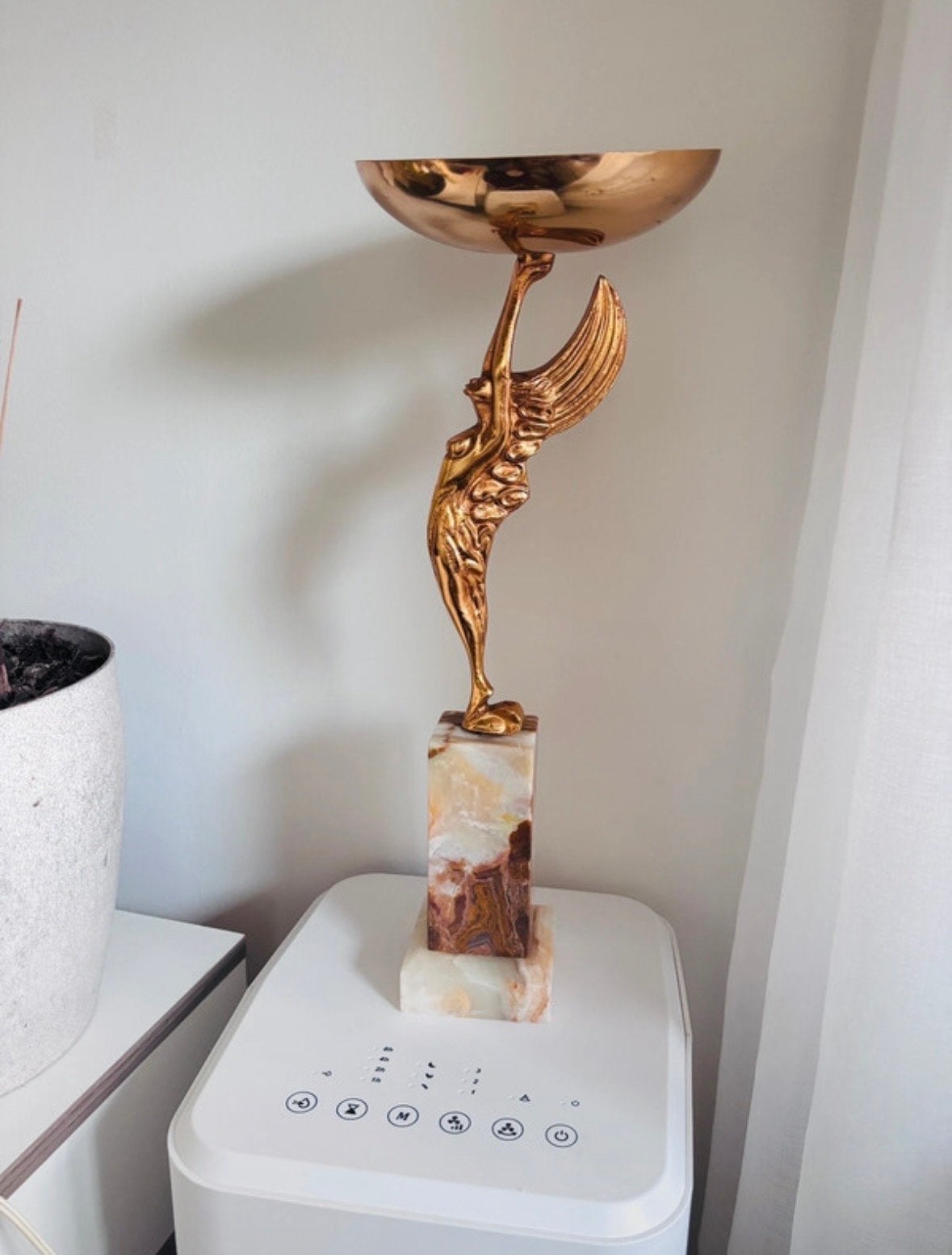 Art Deco Stijl Bronzen Beeld op Onyx Sokkel, Art deco, Brons, Op sokkel, Beeld