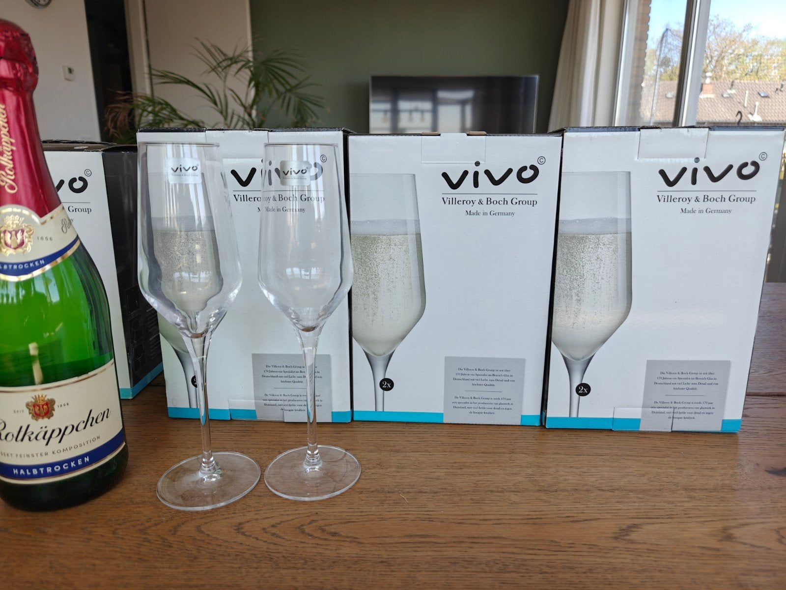 8 Vivo Villeroy & Boch Champagneglazen - Nieuw in doos 8 stk, Ophalen, Nieuw, Overige merken, Glas