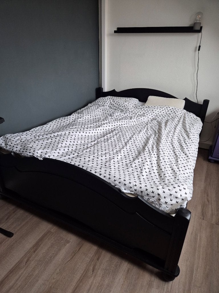 2-persoons bed, Ophalen, Gebruikt, Zwart, Tweepersoons