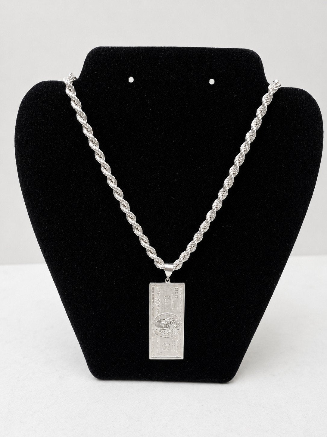 Rope chain x 100 dollard bil, Met hanger, Nieuw, Ophalen of Verzenden, Zilver