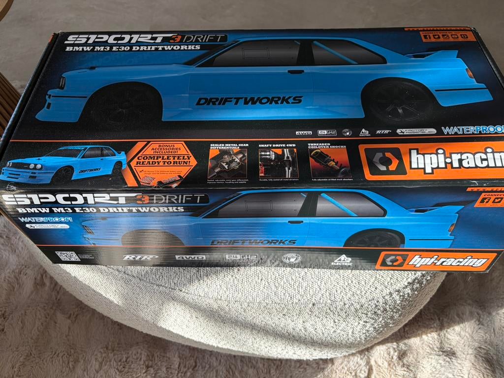 HPI Sport 3 Drift BMW M3 E30 Driftworks RTR, Hpi, Ophalen of Verzenden, Zo goed als nieuw, Hpi