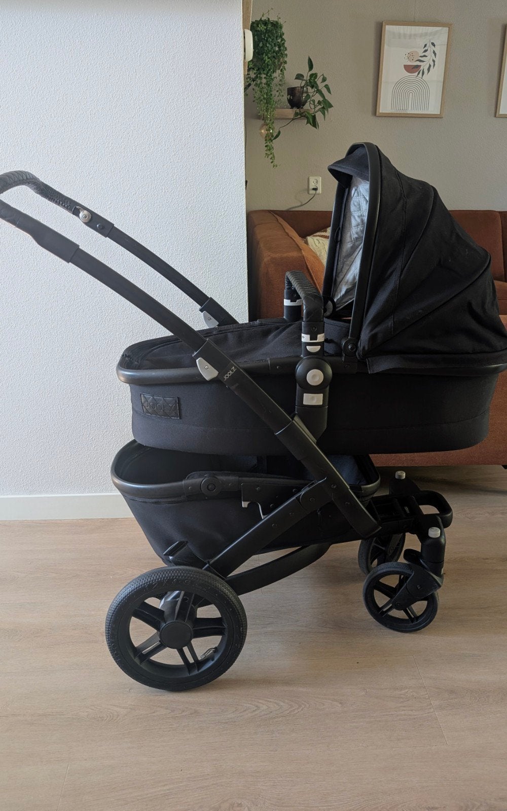 Joolz Geo 3-in-1 All black compleet + accessoires, Gebruikt, Met autostoeltje, Combiwagen, Ophalen