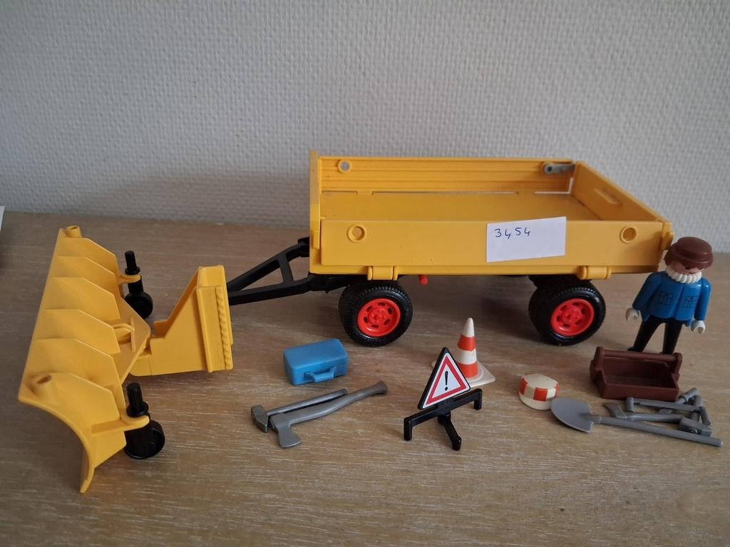 Playmobil sneeuwploeg setnr 3454 deel vintage, Ophalen of Verzenden, Gebruikt, Complete set