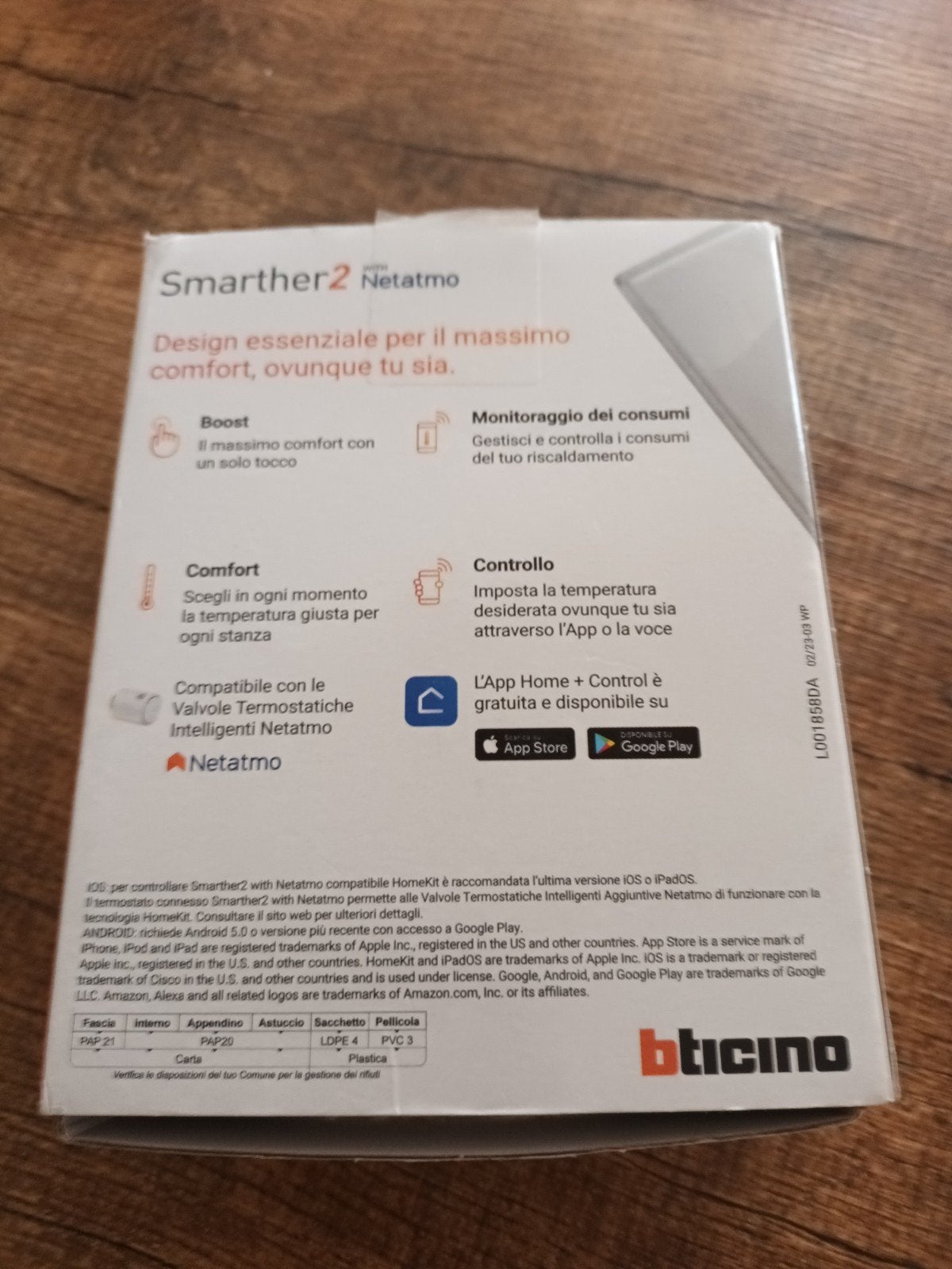 BTicino SXW 8002 Smarther2 met Netatmo slimme thermostaat, Ophalen of Verzenden, Slimme thermostaat, Nieuw