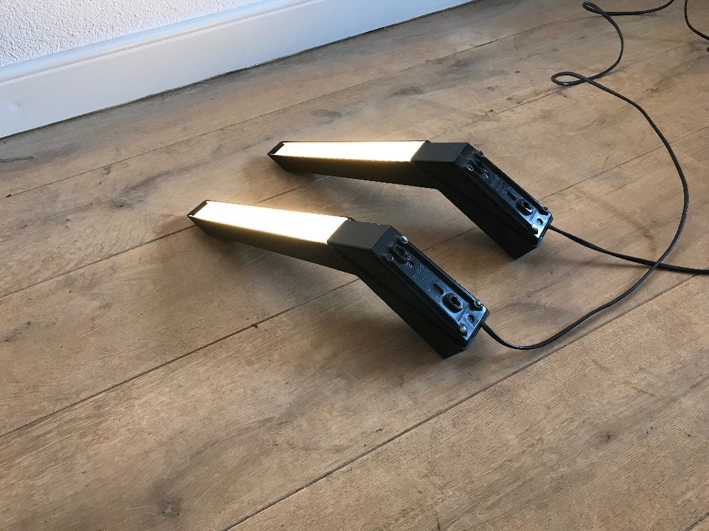 2 Vintage wandlamp de lamp R Wermenbol Indoor retro zwart, Ophalen of Verzenden, Nvt, Minder dan 100 cm, Nvt