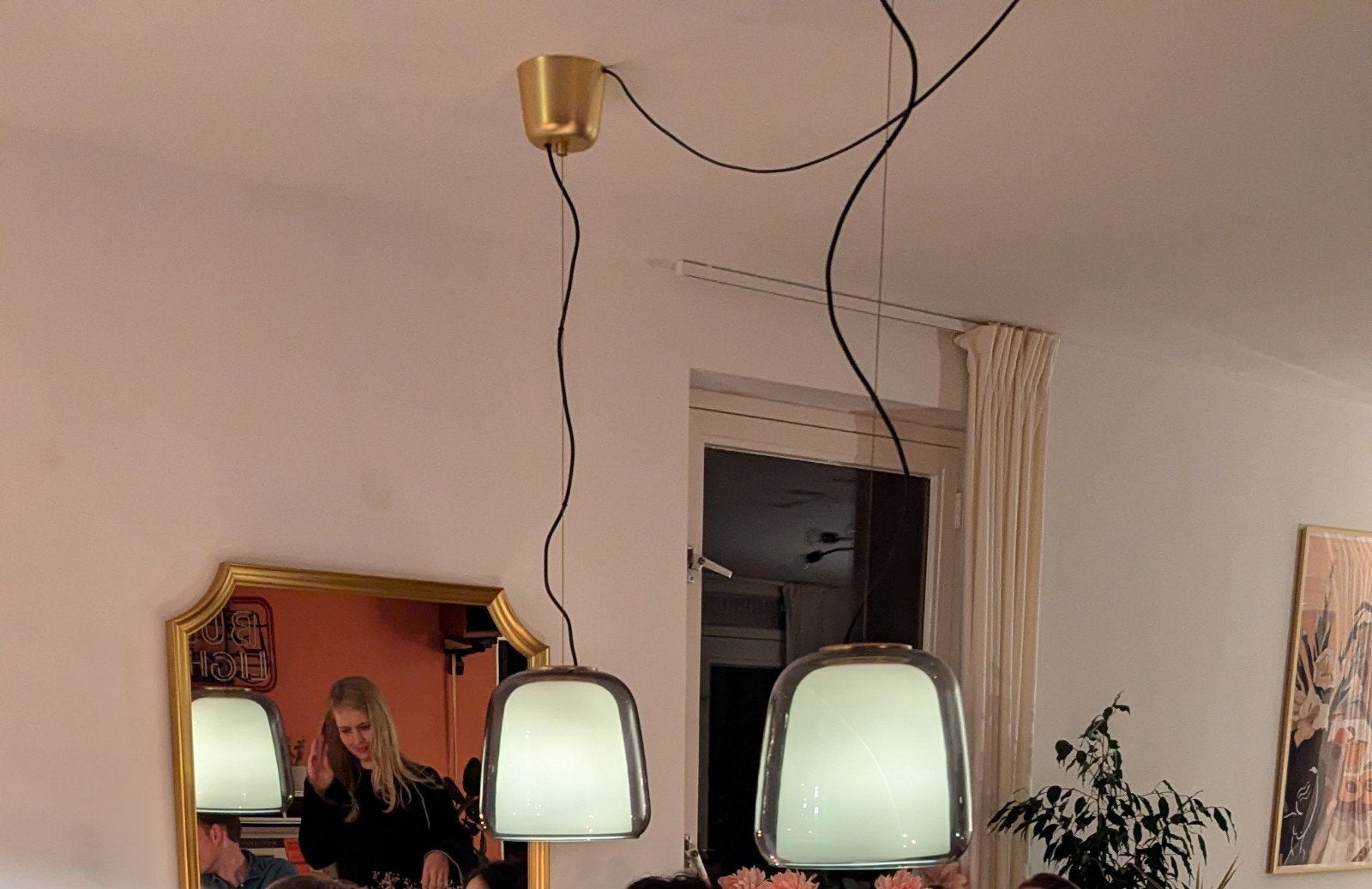 IKEA Evedal hanglampen (2x), Ophalen, Zo goed als nieuw, Glas, E27 (groot)