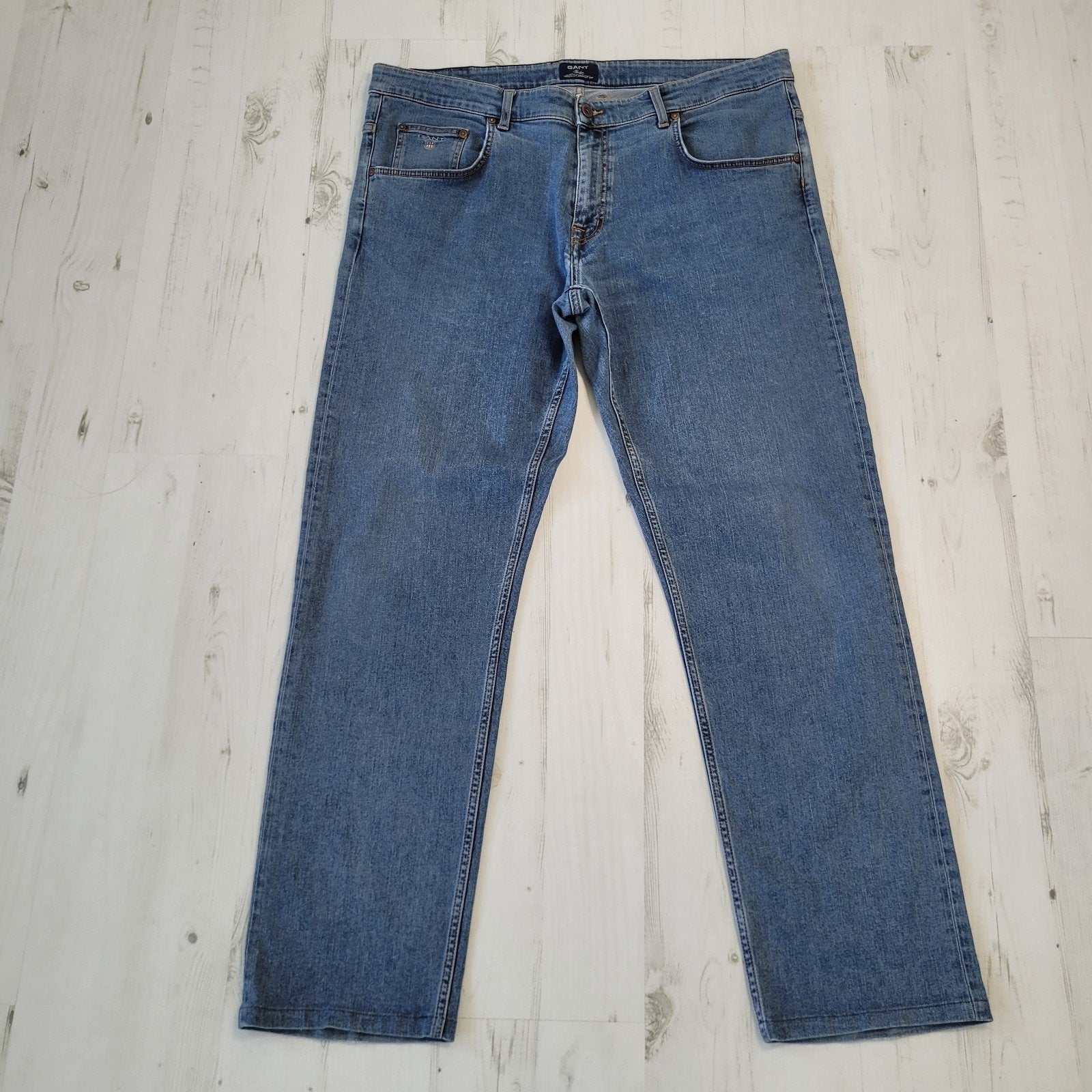 Gant heren spijkerbroek blue denim W40 L36 rechte pijpen, Blauw, GANT, Ophalen of Verzenden, Zo goed als nieuw