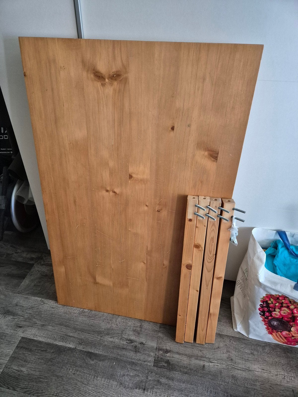Grenen eethoek, Ophalen, Gebruikt, 100 tot 150 cm, 50 tot 100 cm