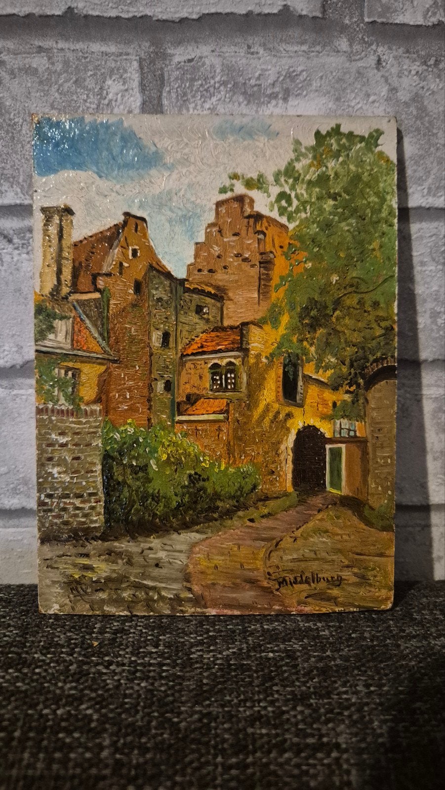 klein stadsaanzicht, Antiek en Kunst, Ophalen of Verzenden