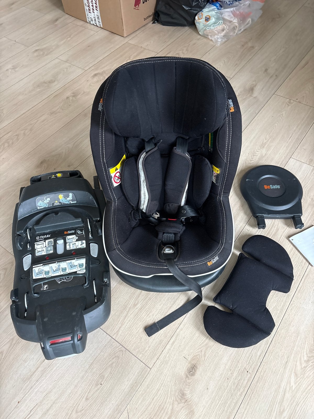 BeSafe iZi Modular i-Size autostoel met base, Kinderen en Baby's, Gebruikt, 0 t/m 18 kg, Verstelbare rugleuning, Isofix