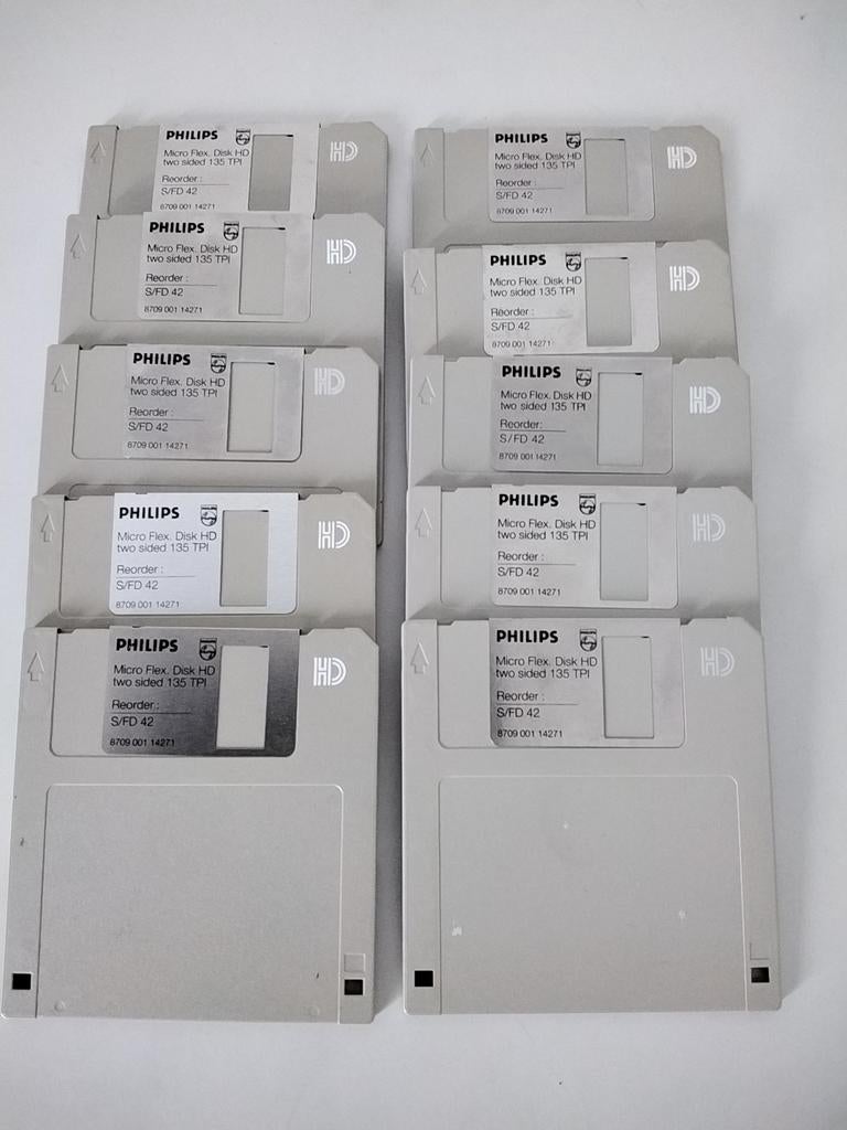 10 stuks 1,44mb Philips diskettes, Ophalen of Verzenden