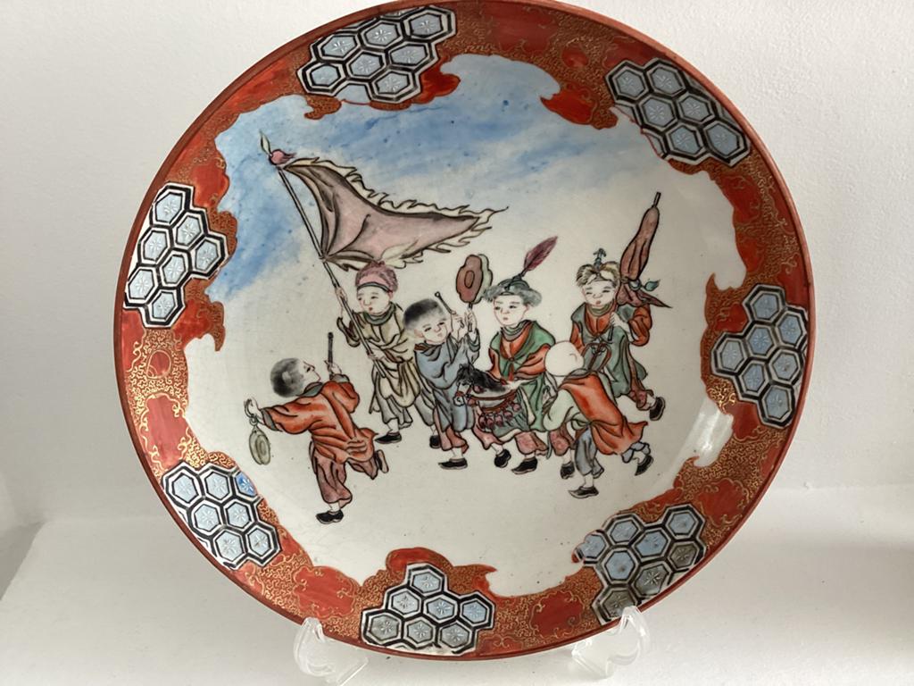 Chinees bord met spelende kinderen, Antiek en Kunst, Ophalen of Verzenden