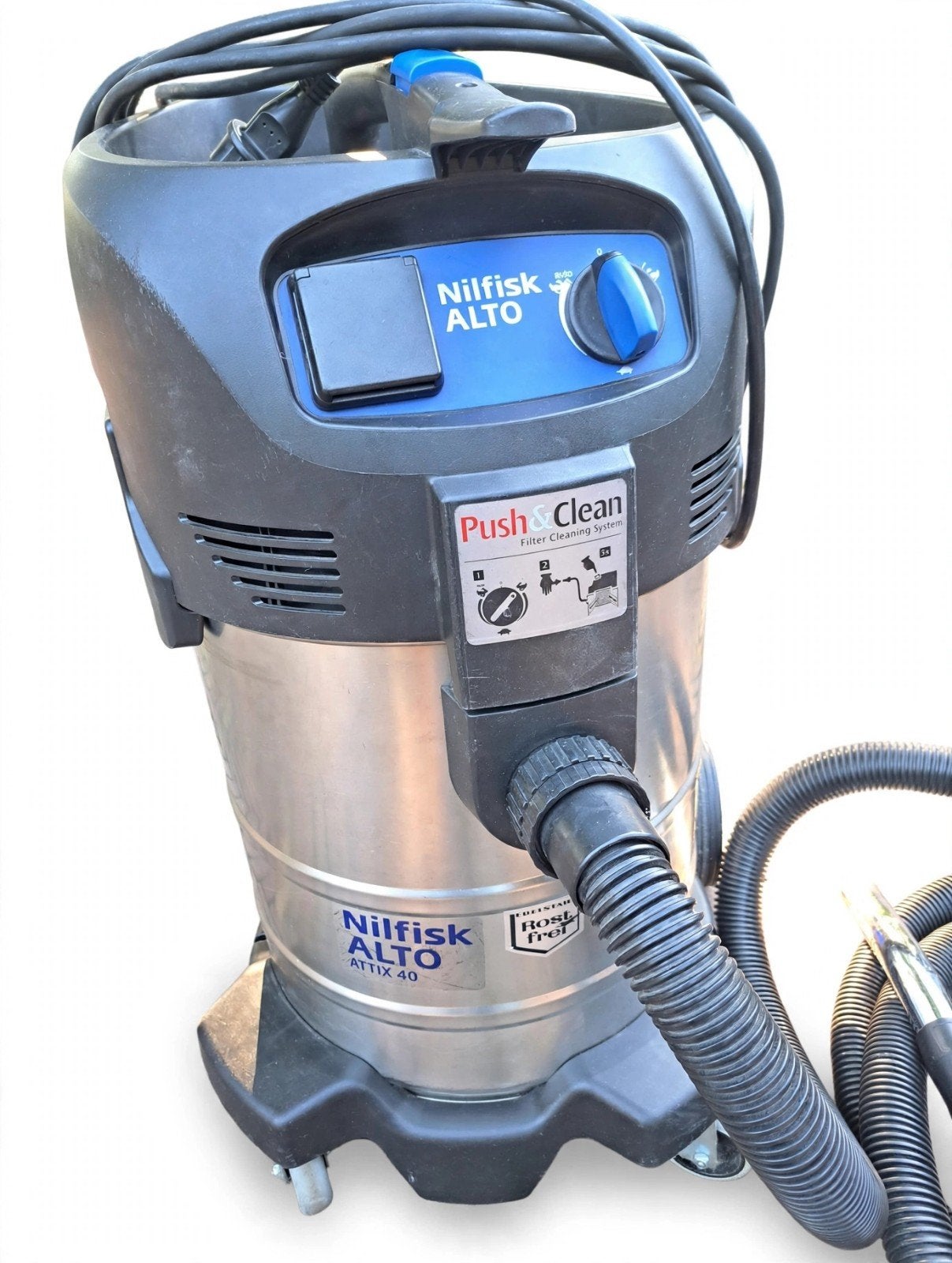 Nilfisk Alto Attix 40 Push&Clean RVS 1500W, Ophalen, Gebruikt