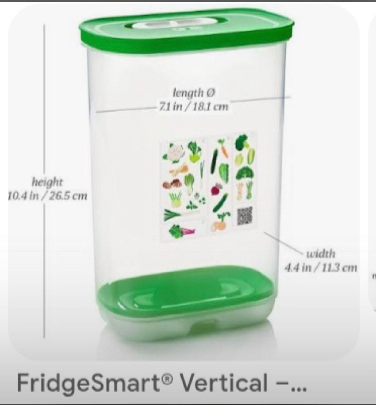 Tupperware FridgeSmart Vertical - Vershouddoos, BPA-vrij, Bewaardoos, Nieuw, Ophalen of Verzenden