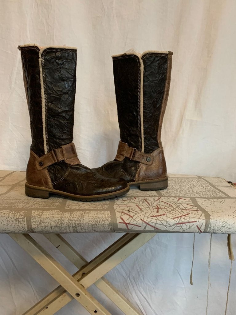 Gave hoge leren laarzen, lage hak. mt 38. Merk Gattino NIEUW, Kleding | Dames, Schoenen, Hoge laarzen, Bruin, ., Nieuw