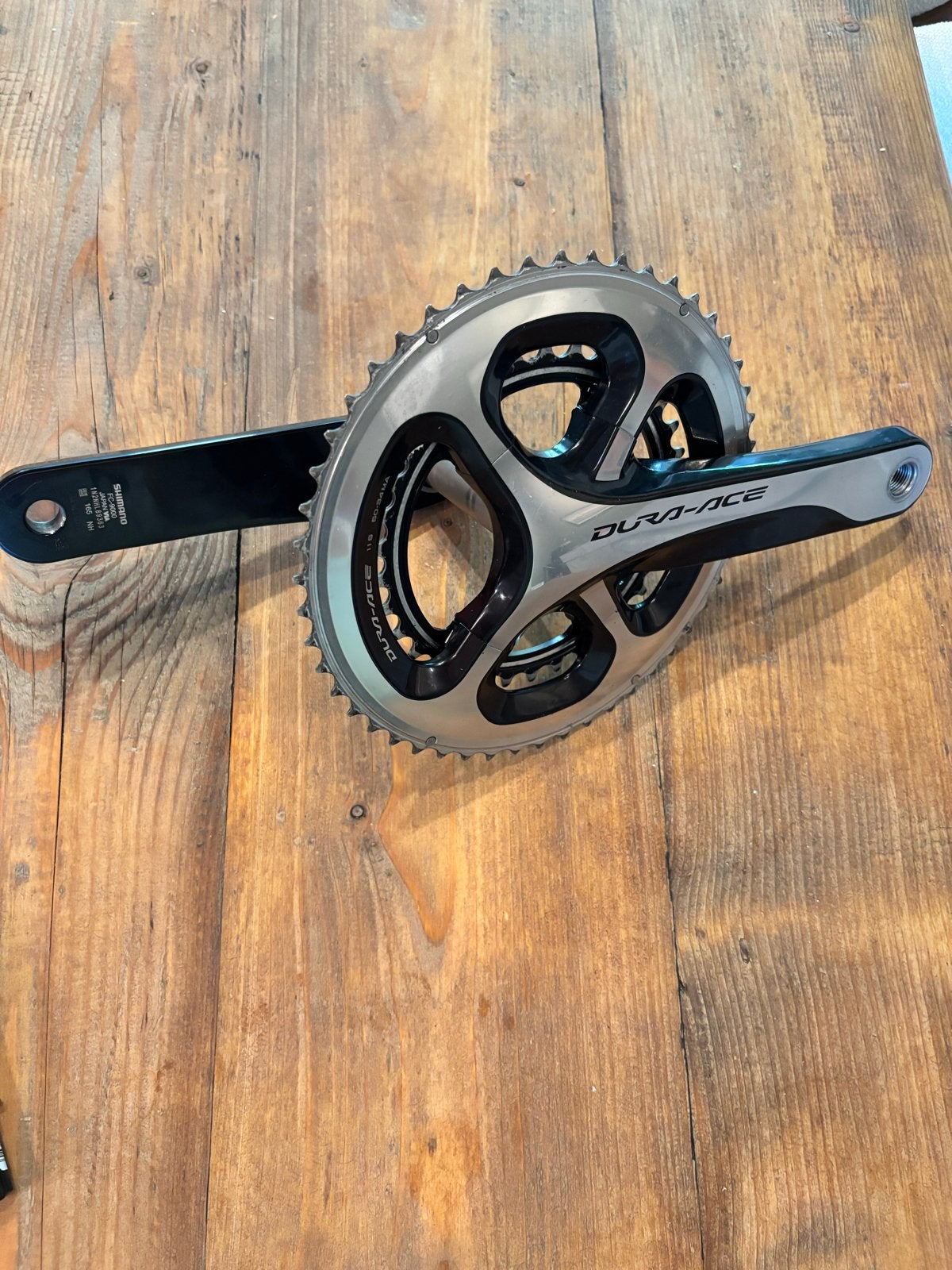 Shimano Dura Ace FC-9000 Crankstel 11 speed 165mm 50-34T, Crankstel of Pedalen, Gebruikt, Ophalen of Verzenden, Aluminium