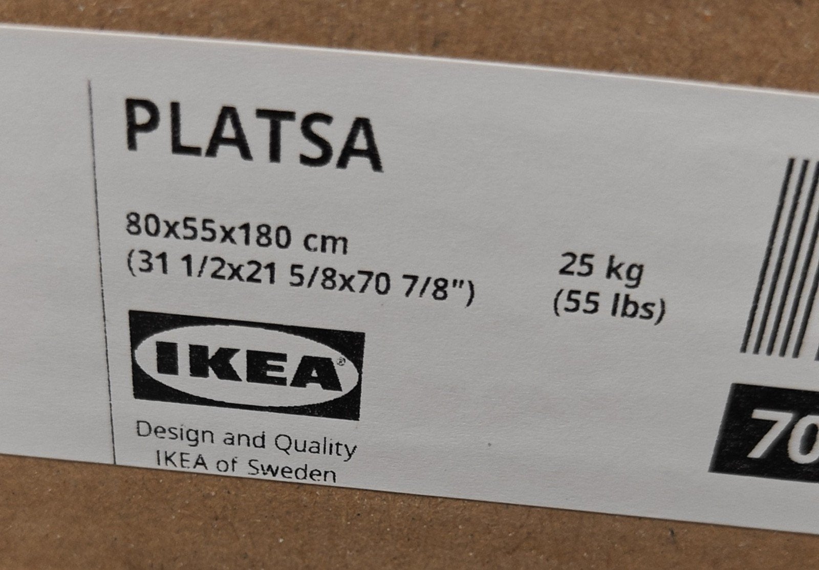 IKEA Platsa Basiskast 80x55x180 cm - Nieuw in doos, Huis en Inrichting, Ophalen, Met plank(en), Nieuw, 50 tot 100 cm