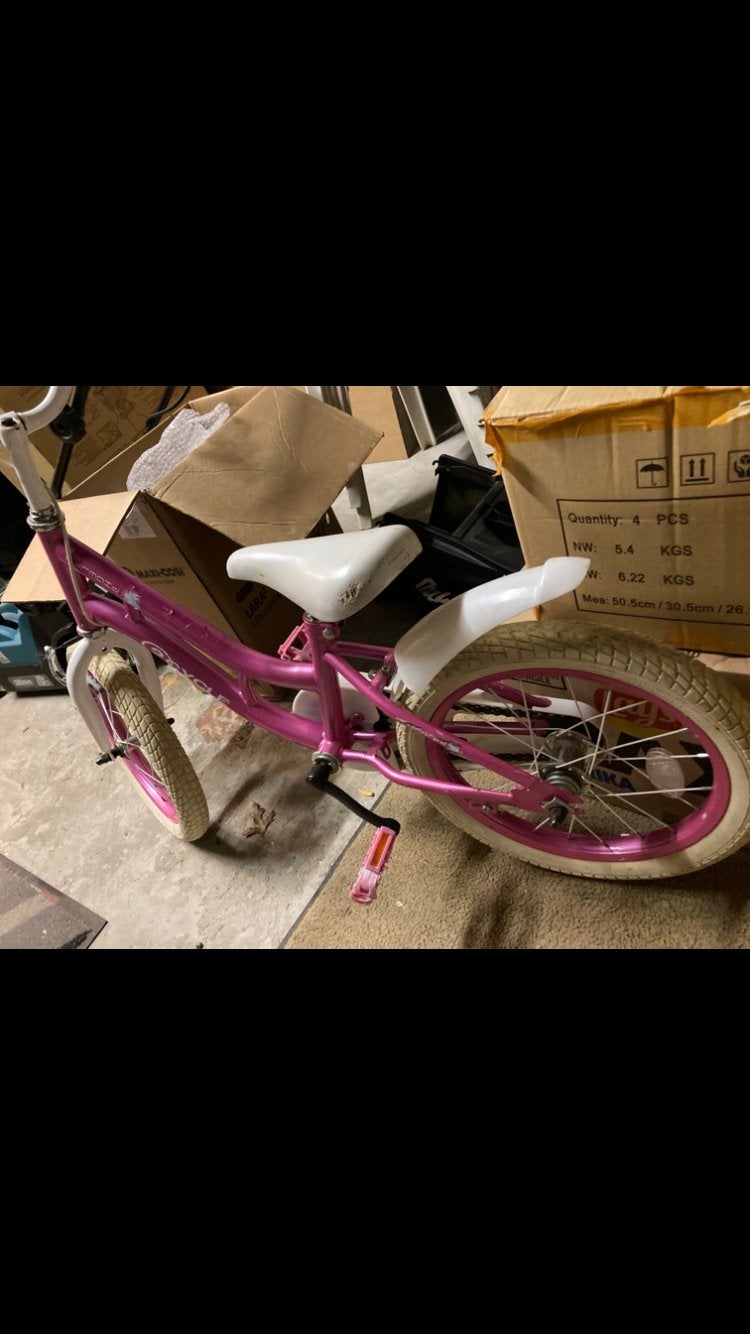 Leuk roze kinderfietsje - 2-cycle 16 inch, Ophalen, Gebruikt, Terugtraprem, 16 tot 20 inch