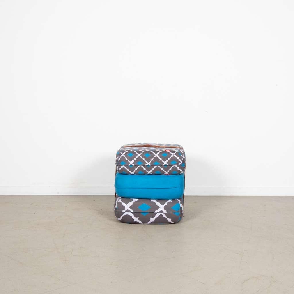 9x Fatboy Baboesjka Poef Blauw/Grijs Stof (Patroon 1), Huis en Inrichting, Banken | Voetenbanken en Poefen, Niet ingevuld, Minder dan 50 cm