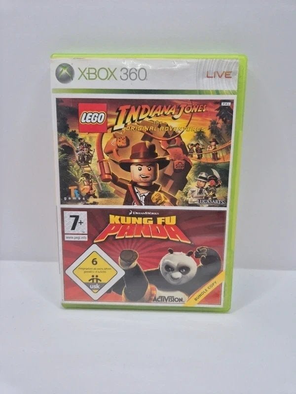 Lego Indiana Jones / Kung Fu Panda Xbox 360 Double Pack, Gebruikt, Microsoft Corporation One Microsoft Way Redmond, WA 98052-6399 United States of America (Verenigde Staten) 📞 Telefoon: +1 425-882-8080 support@microsoft.com