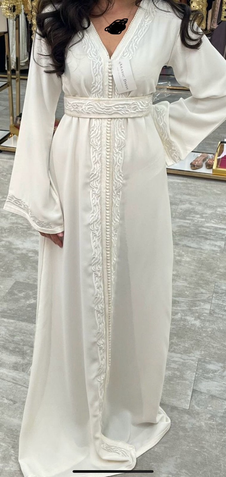 Marokkaanse kaftan jurk wit nieuw, Ophalen of Verzenden, Zo goed als nieuw