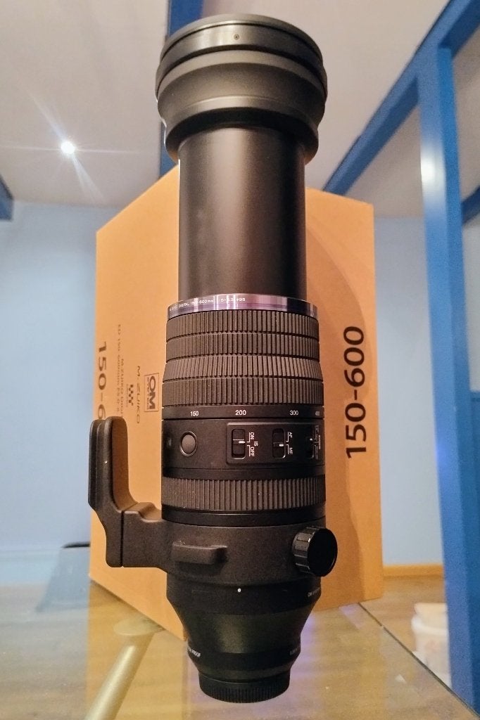 OM SYSTEM M.Zuiko Digital ED 150-600mm f/5-6.3 IS, Statiefgondel, Micro Four Thirds, Zo goed als nieuw, 600 mm