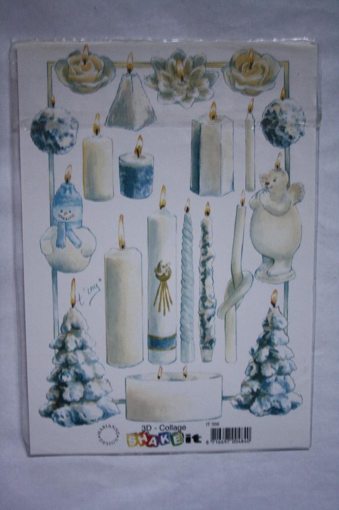 8 st. A5 knipvellen shake-it 3D collage 9813, Ophalen of Verzenden, Nieuw, Kerst, Knipvel