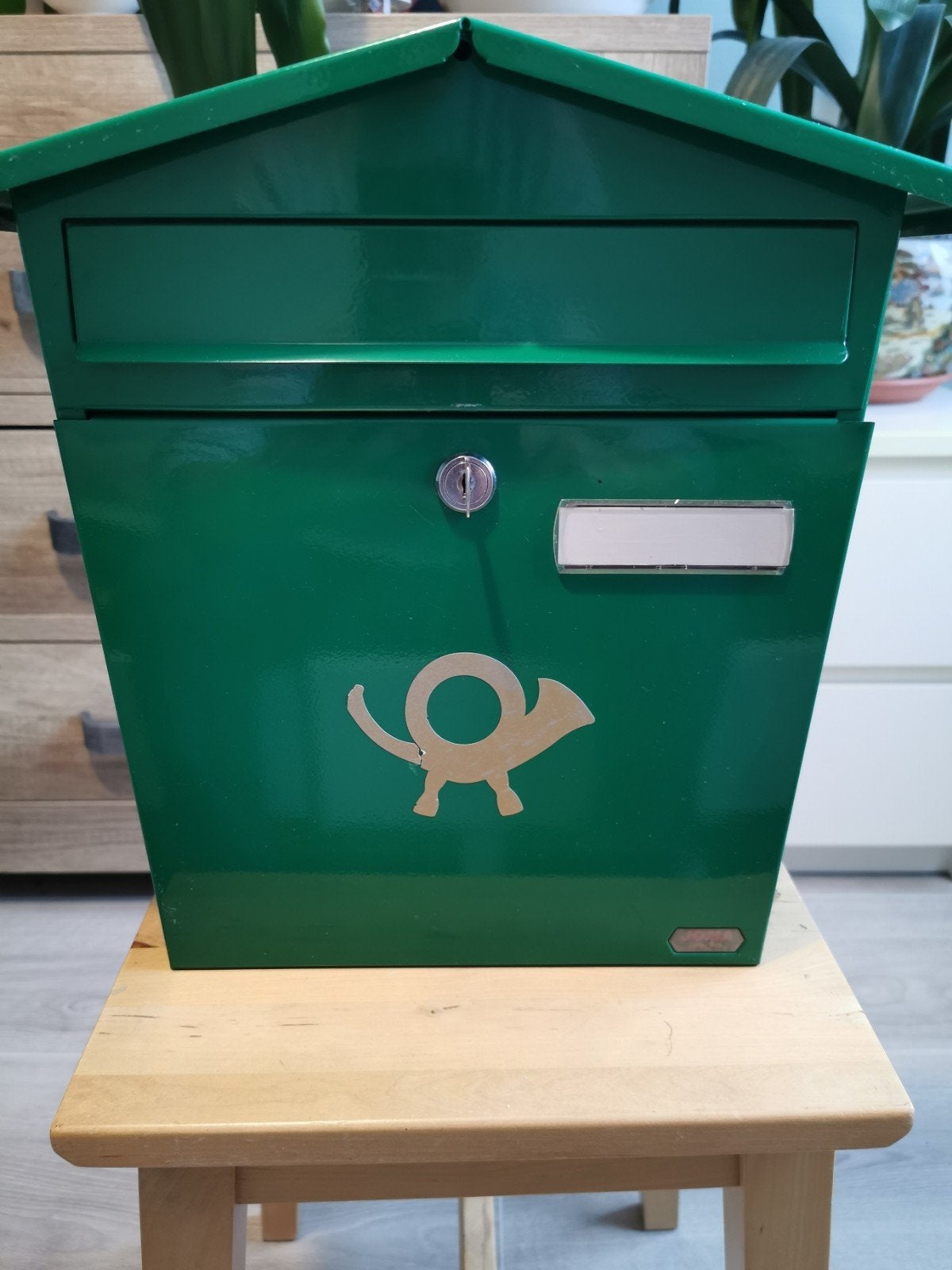 Groene brievenbus 35,5x14,5x35,5 cm, Ophalen, Zo goed als nieuw, Staal, Wandbrievenbus