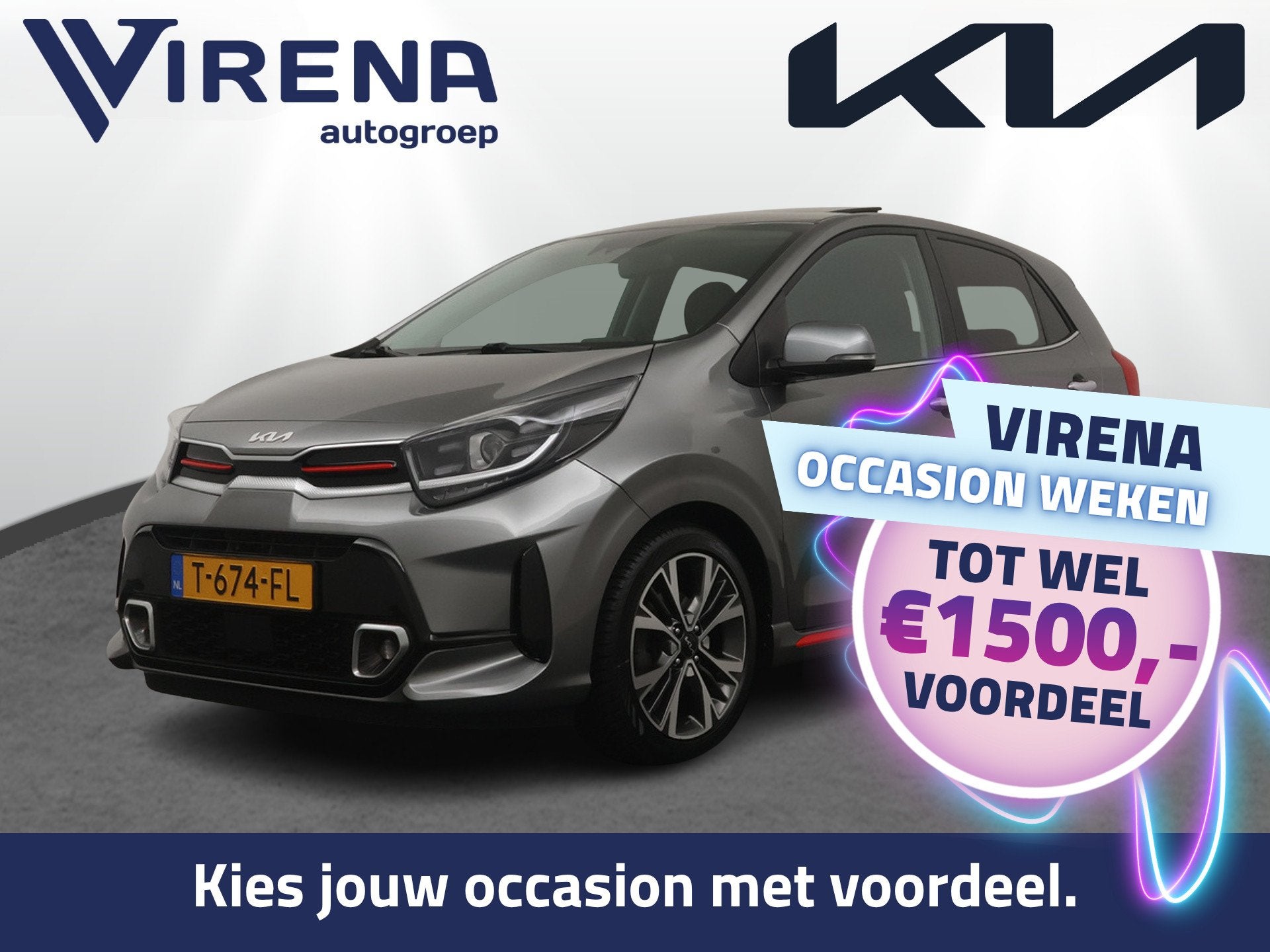 Kia Picanto 1.0 T-GDi GT-Line 5p Schuif/Kanteldak - Climate, Voorwielaandrijving, 101 pk, Gebruikt, Handgeschakeld