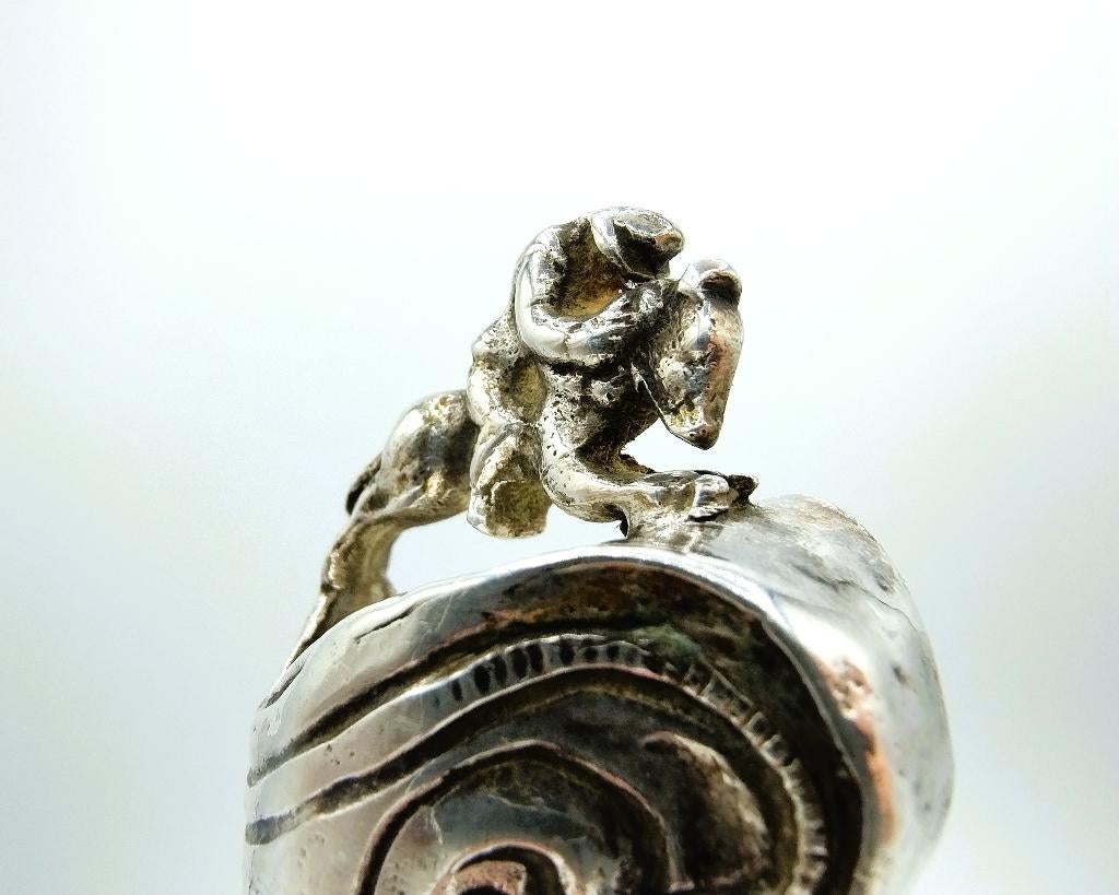 Mes met zilveren heft, J. van Leek, Leeuwarden, 18e eeuws., Verzenden, Zilver