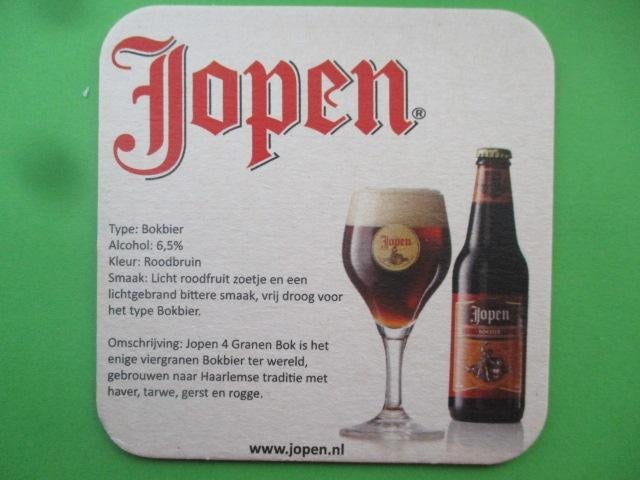 bieretiket Jopen 2-2, Verzamelen, Ophalen of Verzenden, Nieuw, Overige typen, Overige merken