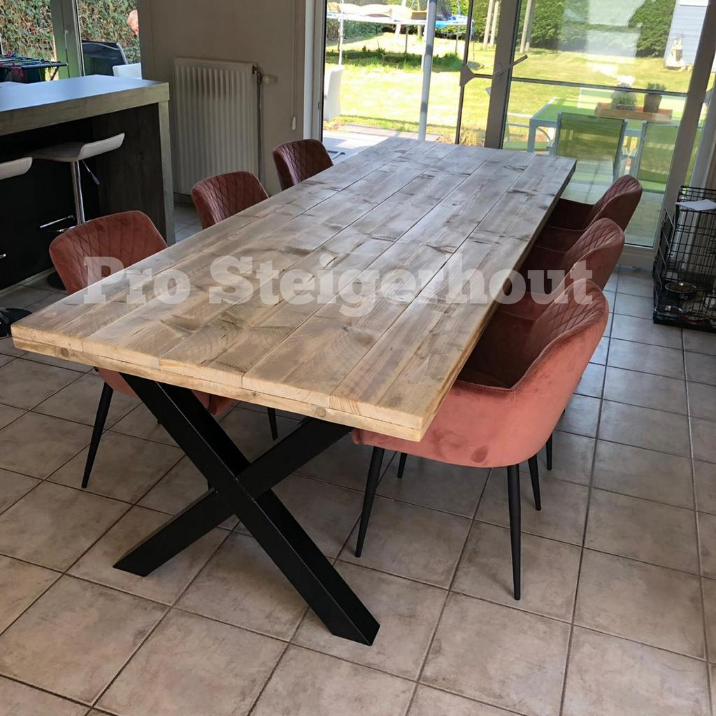 Industriële Steigerhout Tafel Eettafel Vergadertafel Bureau, Huis en Inrichting, Tafels | Eettafels, Nieuw, Ophalen of Verzenden