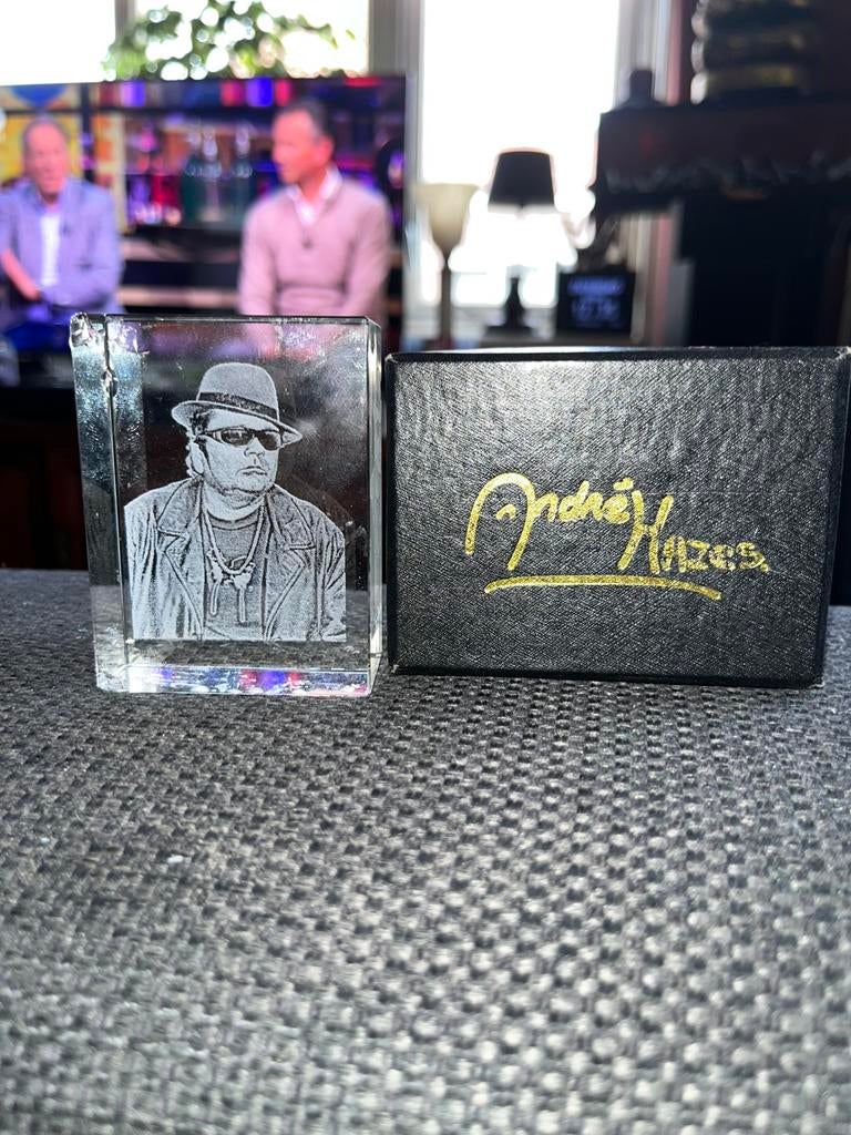 Andre Hazes in glas, Huis en Inrichting, Ophalen, Zo goed als nieuw, Schilderij, Minder dan 50 cm