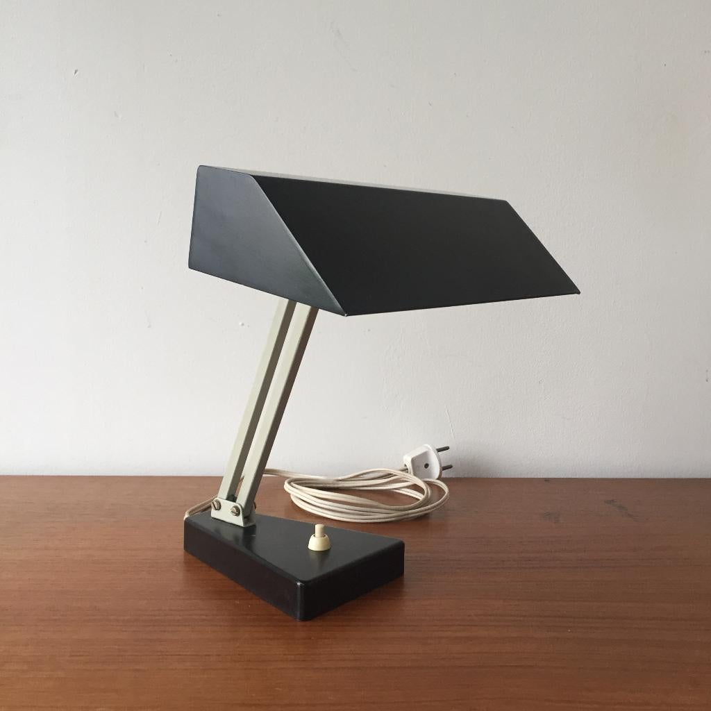 Vintage industrieel design bureaulamp Hala jaren 50 60, Gebruikt, Bureaulamp, Ophalen of Verzenden, Hala Zeist