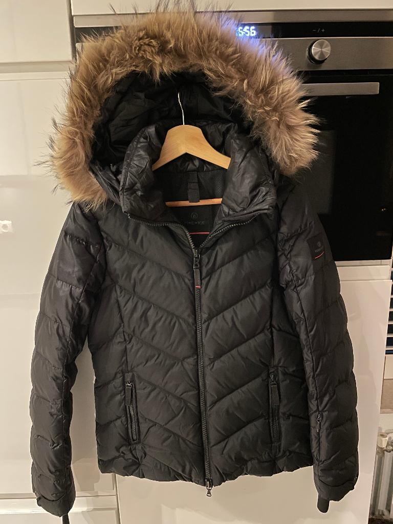 ZGAN Zwarte Bogner Fire + Ice ski jas met echt bont, XS (34), Kleding | Dames, Bogner Fire + Ice, Ophalen of Verzenden, Zo goed als nieuw