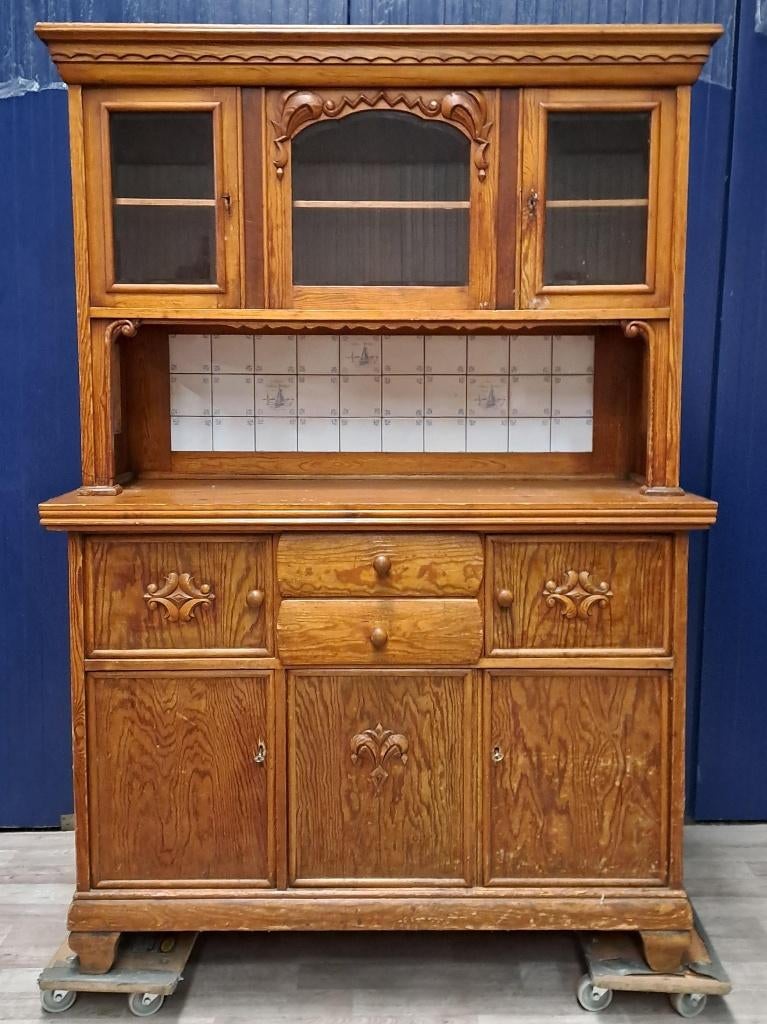 Vintage oud grenen buffetkast, Huis en Inrichting, Kasten | Buffetkasten, Ophalen, Gebruikt, Vintage, 50 tot 75 cm