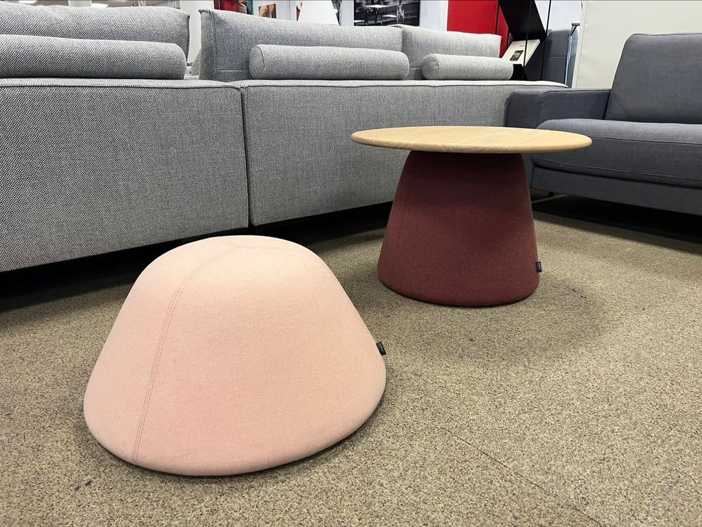 2 Nieuw Artifort Terp Bijzettafel & Poef Design Tafel Stof, Ophalen of Verzenden, Nieuw, Rond, Hout