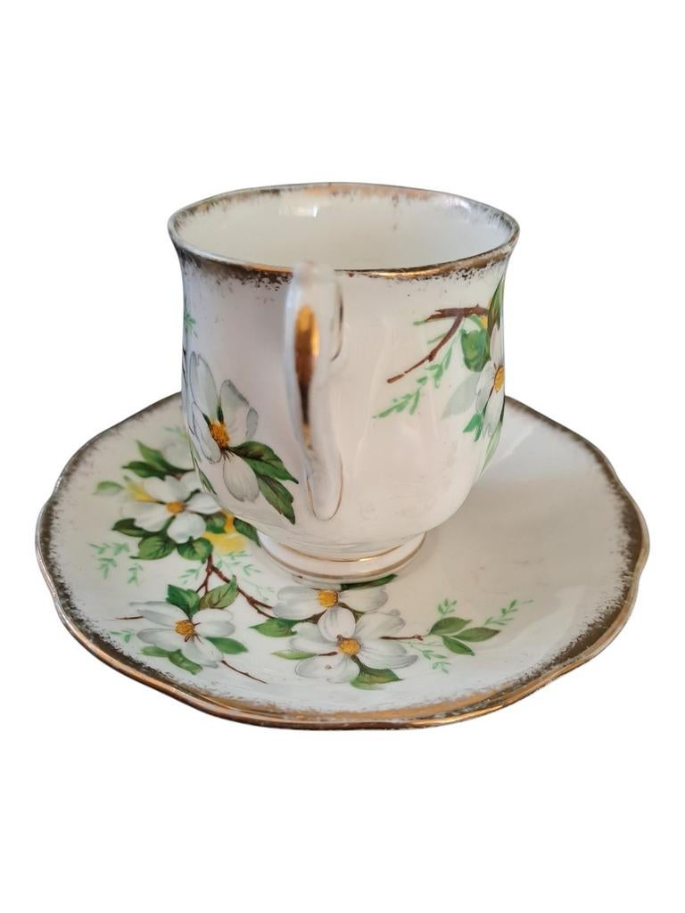 Royal Albert White Dogwood kop en schoteltje., Ophalen of Verzenden, Zo goed als nieuw, Porselein, Kop en/of schotel