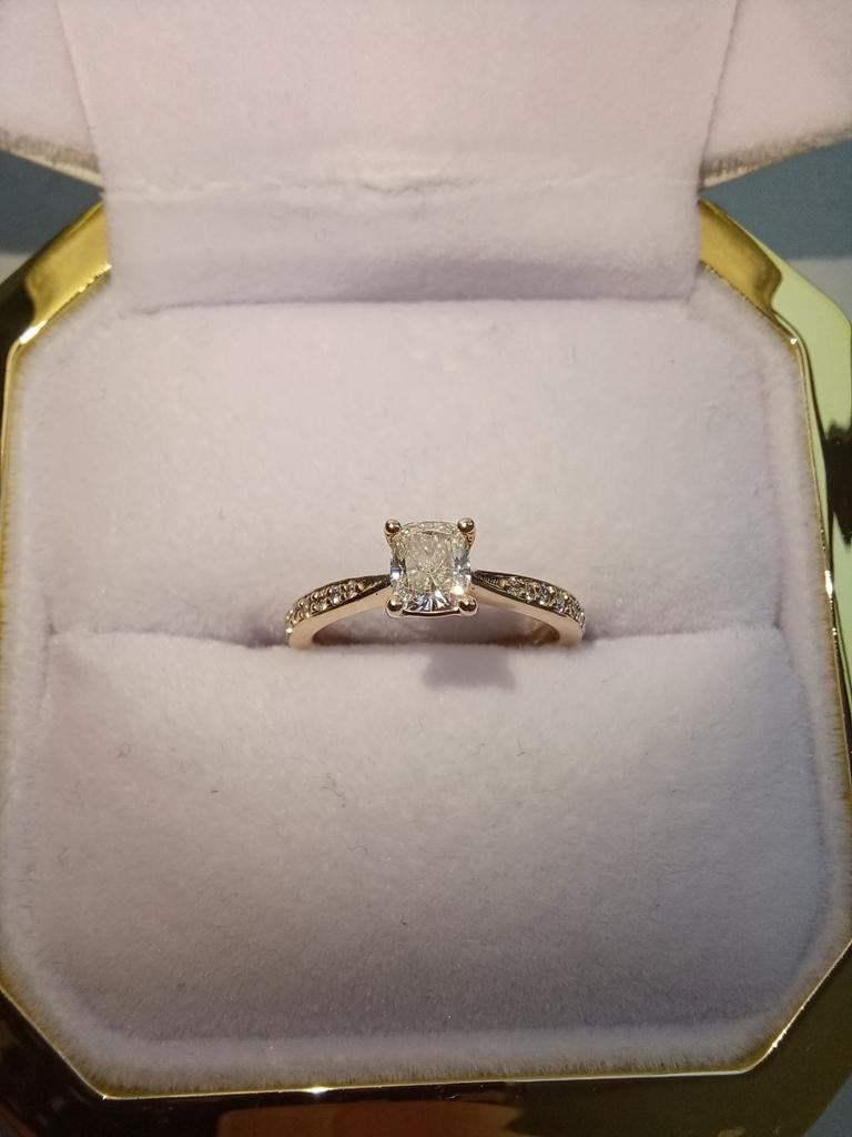 GIA Diamant (0.42ct, G, IF), 14K Gouden Ring, Ophalen of Verzenden, Zo goed als nieuw