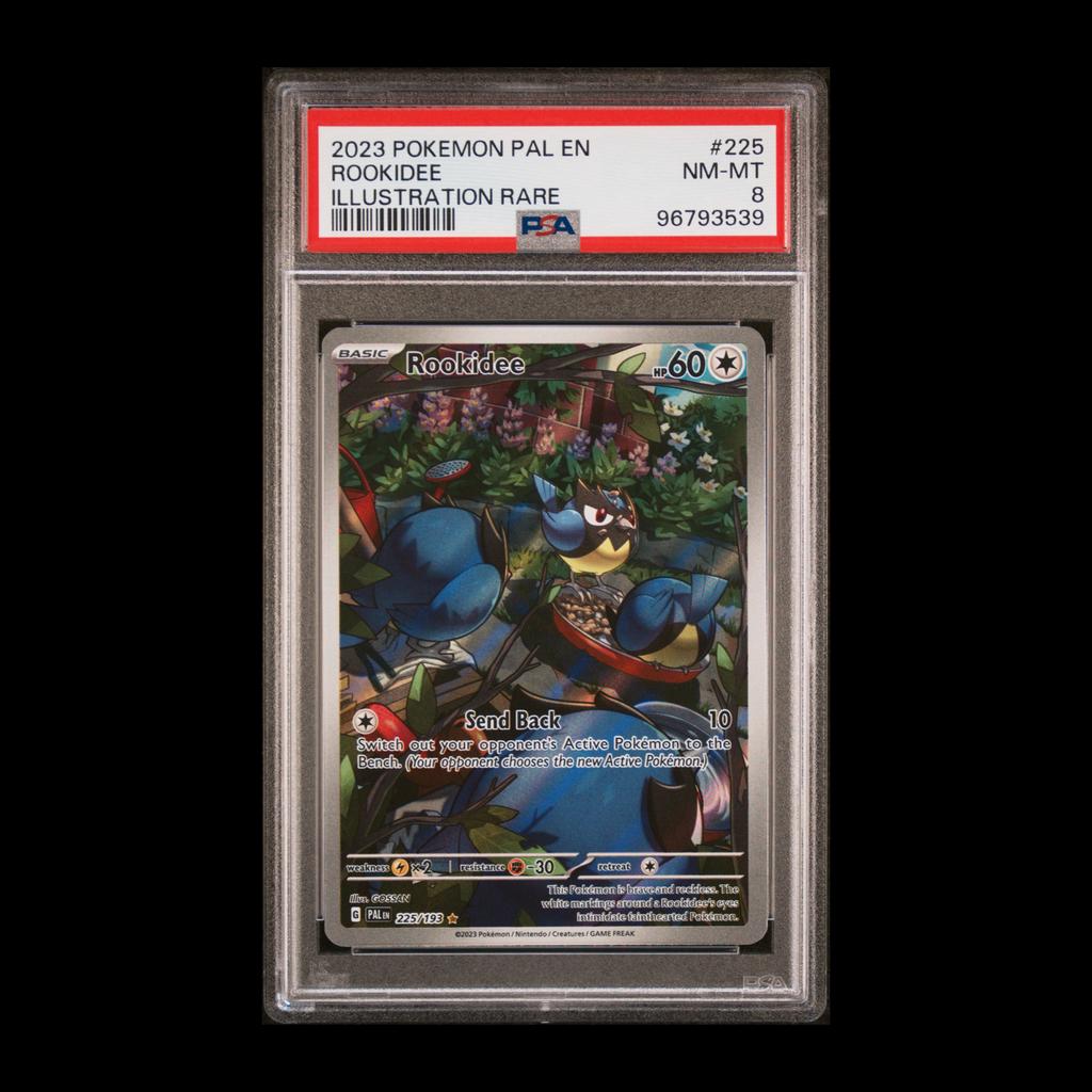Zeldzame Rookidee Illustration Rare Pokémonkaart PSA 8, Ophalen of Verzenden, Zo goed als nieuw