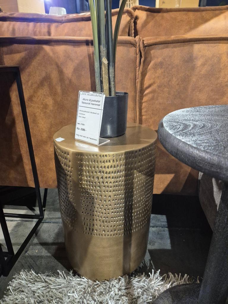 Bijzettafel Hammer Tabouret | Goud | Ø 30 | Prijs Pakker!