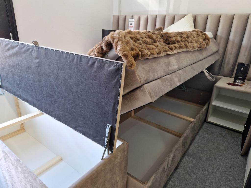 Foto 3 van Voorraad | Luxe Velvet Boxsprings Met Opbergruimte - Utrecht