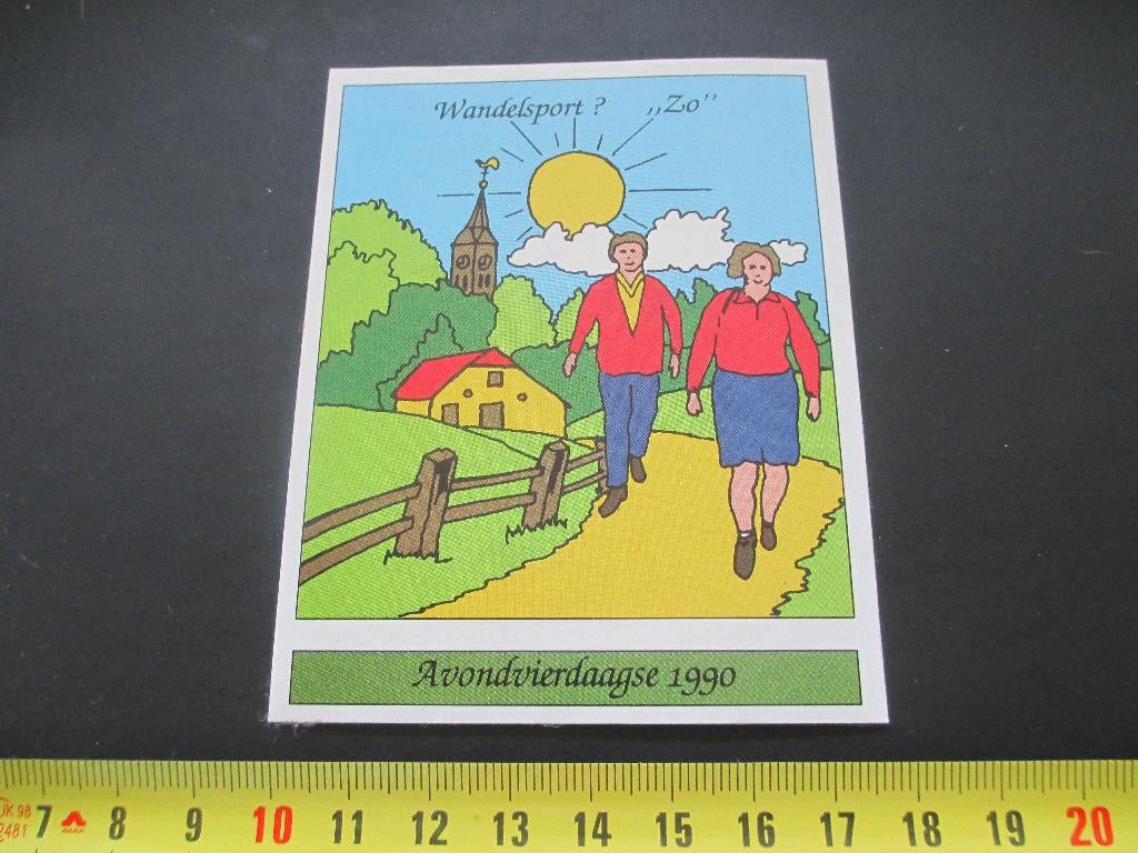 sticker Wandelsport Zo Avondvierdaagse 1990, Verzamelen, Ophalen, Zo goed als nieuw
