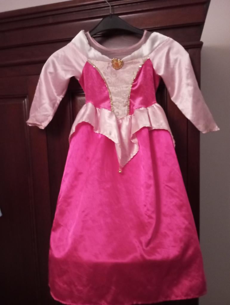 carnavalskleren: jurk Doornroosje Disneyland maat 6 jaar, Ophalen, Gebruikt, 110 t/m 116, Meisje