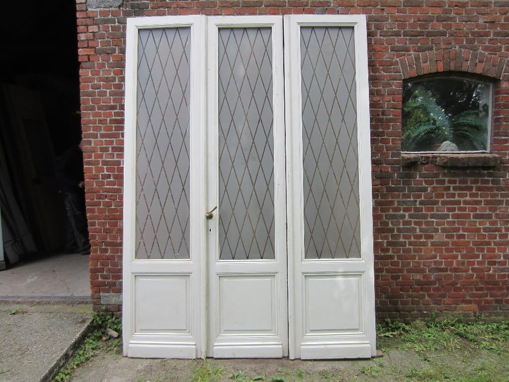 270hx195br Driedlg. deurenset prachtig glas scheidingswand