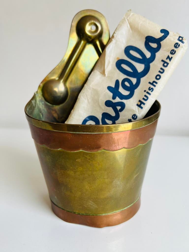 Vintage Koper Messing Ophang-Zeepbakje Soda 50’s, Ophalen of Verzenden, Koper