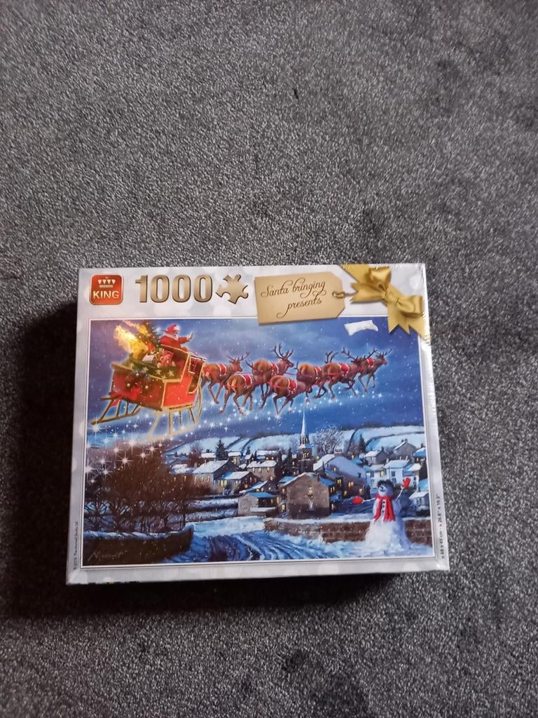 King Puzzel 1000 stukjes - Kerst thema - Nieuw, Ophalen of Verzenden, 500 t/m 1500 stukjes, Nieuw, Legpuzzel